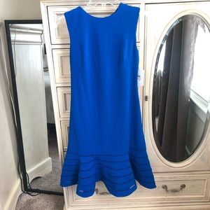 Blue sleeveless fit and flare CK dress sz 2 NWT